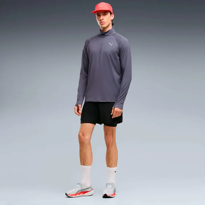 Velocity Cloudspun 1/4 Zip Laufshirt Herren - grau