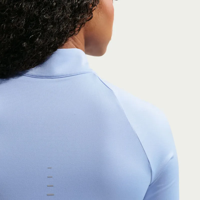 Swift Half-Zip Laufshirt Damen - hellblau, silber