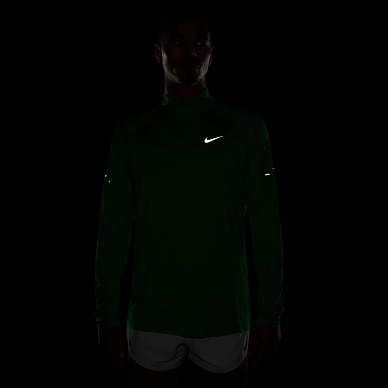 Stride Half-Zip Laufshirt Herren - grün, silber