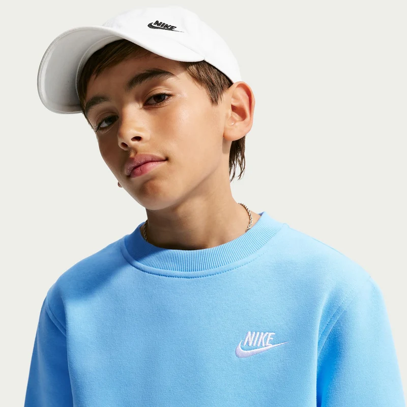 Club Fleece Sweatshirt Kinder - hellblau, weiß