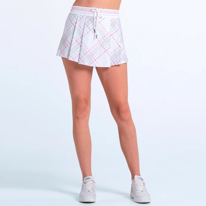 High Waist Weave It To Me Rock Damen - weiß, rosa