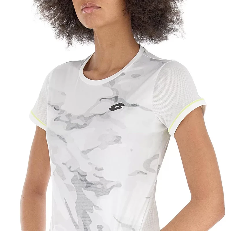 Tech T-Shirt Damen-Weiß,Grau