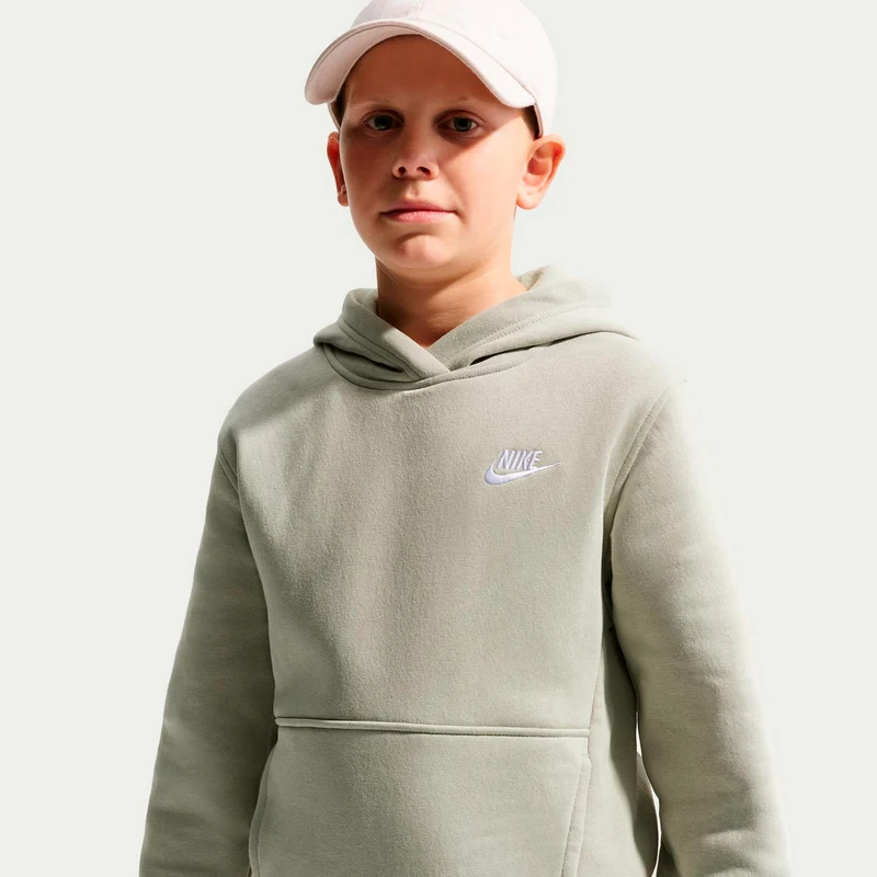 Club Fleece Hoody Kinder - graugrün