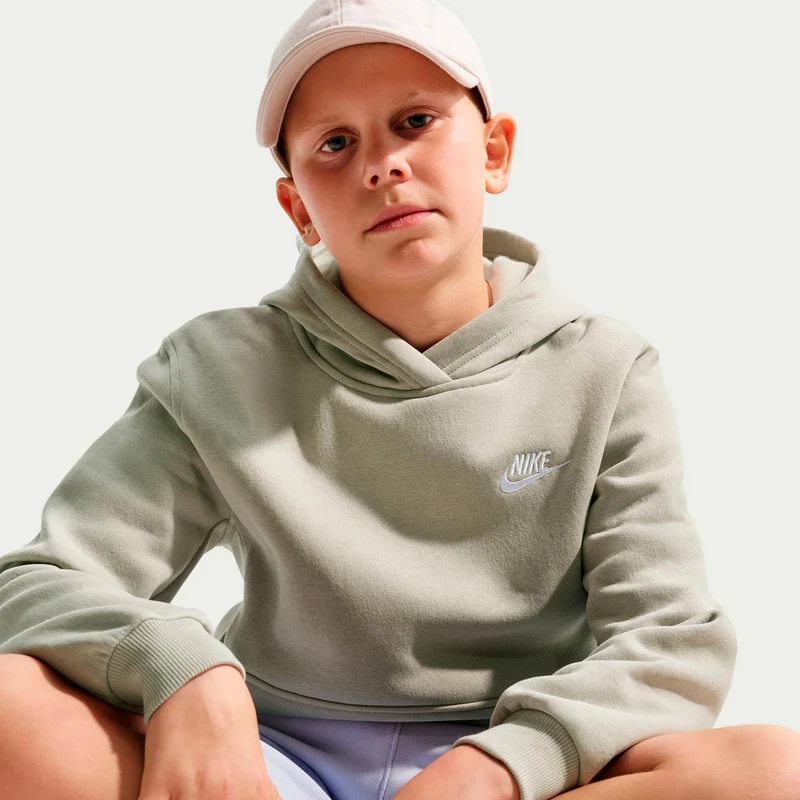 Club Fleece Hoody Kinder - graugrün