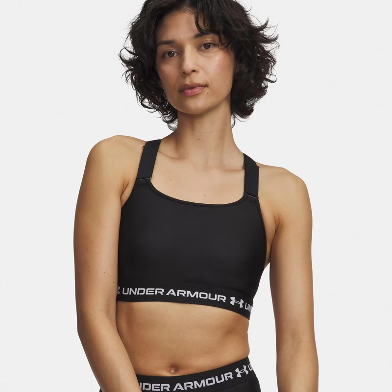 HeatGear High Sport-BH Damen-schwarz, weiß