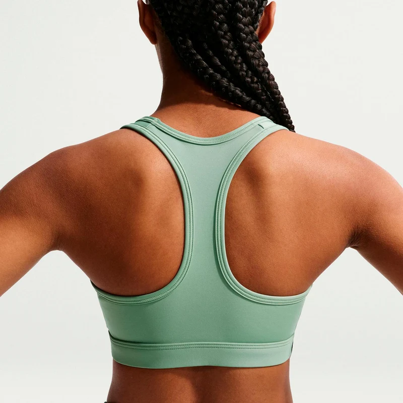 Swoosh Medium Sport-BH Damen - salbei, weiß