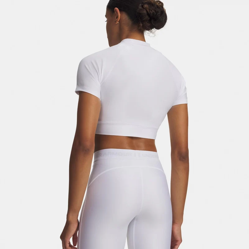 HeatGear Crop T-Shirt Damen-weiß, grau