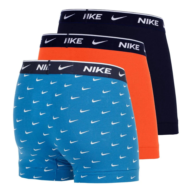 Essential Cotton Stretch Trunk Boxer Short 3er Pack Herren - hellblau, orange