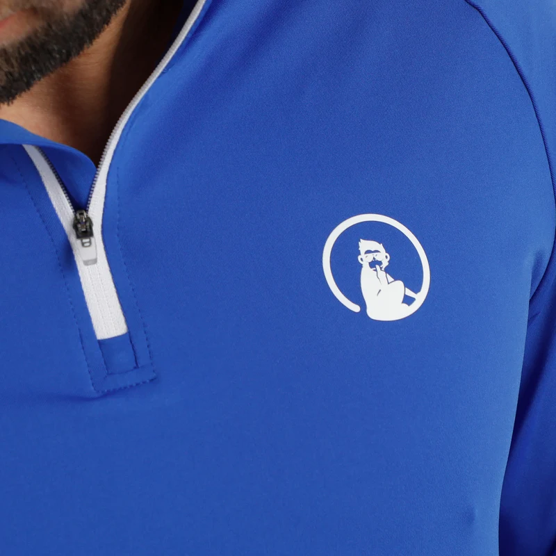 Big Serve 1/4 Zip Longsleeve Herren - blau, weiß
