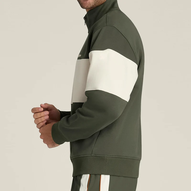 Playstate French Terry 1/2 Zip Sweatshirt Herren-dunkelgrün, sand