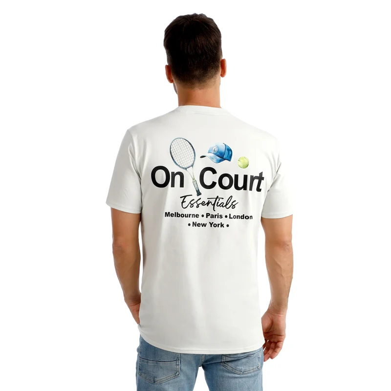 Crush On Court Essentials T-Shirt Herren-hellgrau, schwarz