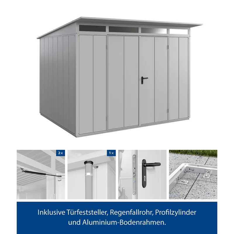 Set Berry Modern-P,Typ 3 Gerätehaus-Weißaluminium