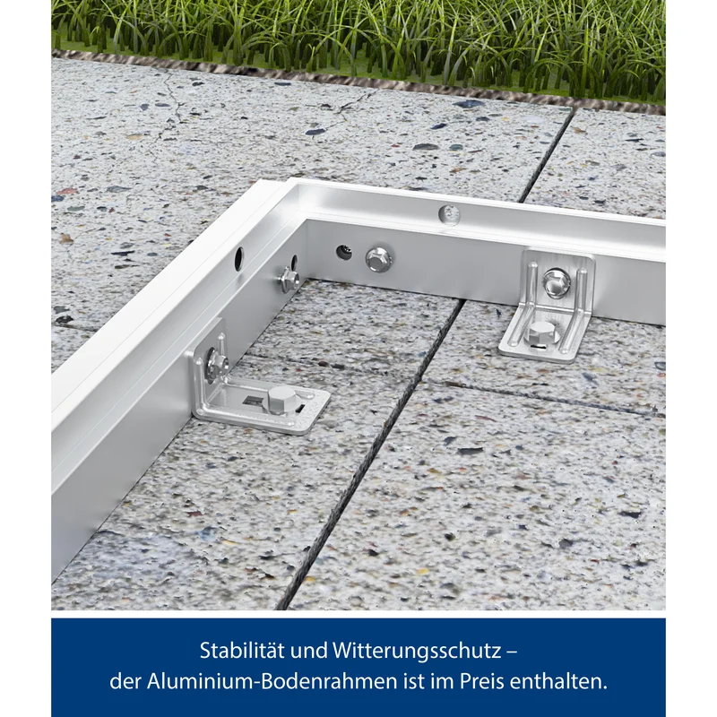 Set Berry Modern-P,Typ 2 Gerätehaus-Weißaluminium