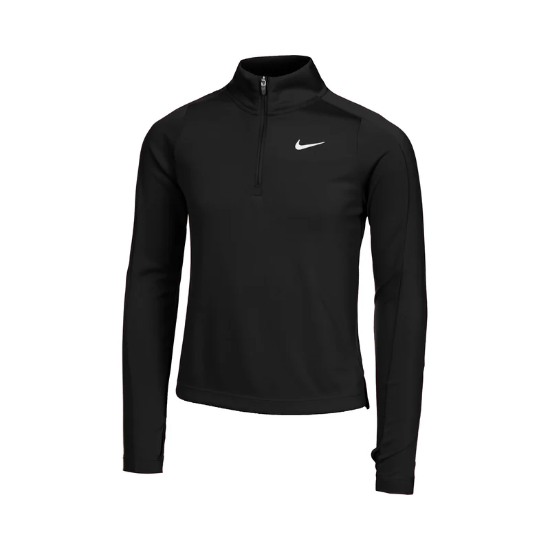 Dri-Fit Half-Zip Longsleeve Mädchen - schwarz,