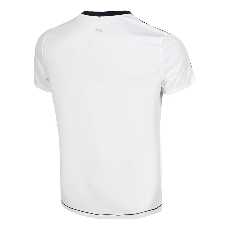 Elias T-Shirt Herren-Weiß,Dunkelblau