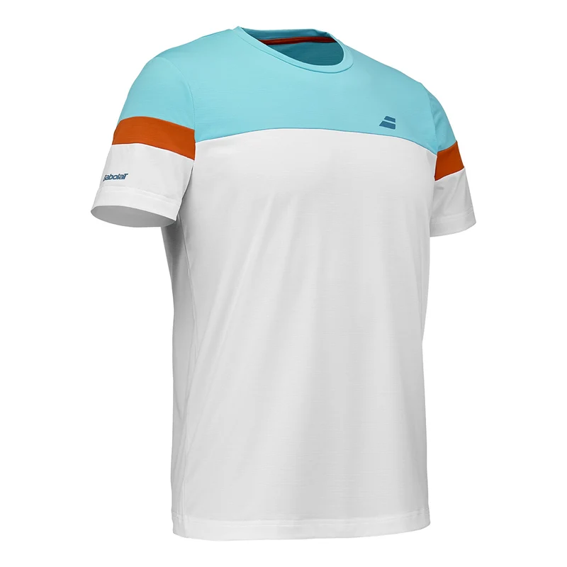 Crew Neck T-Shirt Herren - weiß, orange
