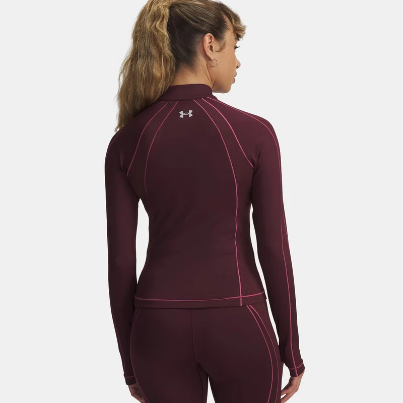 Cold Gear Textured 1/2 Zip Longsleeve Damen - berry