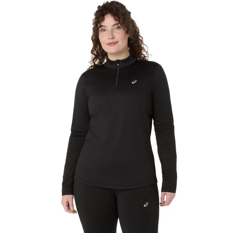 Core 1/2 Zip Winter Laufshirt Damen - schwarz