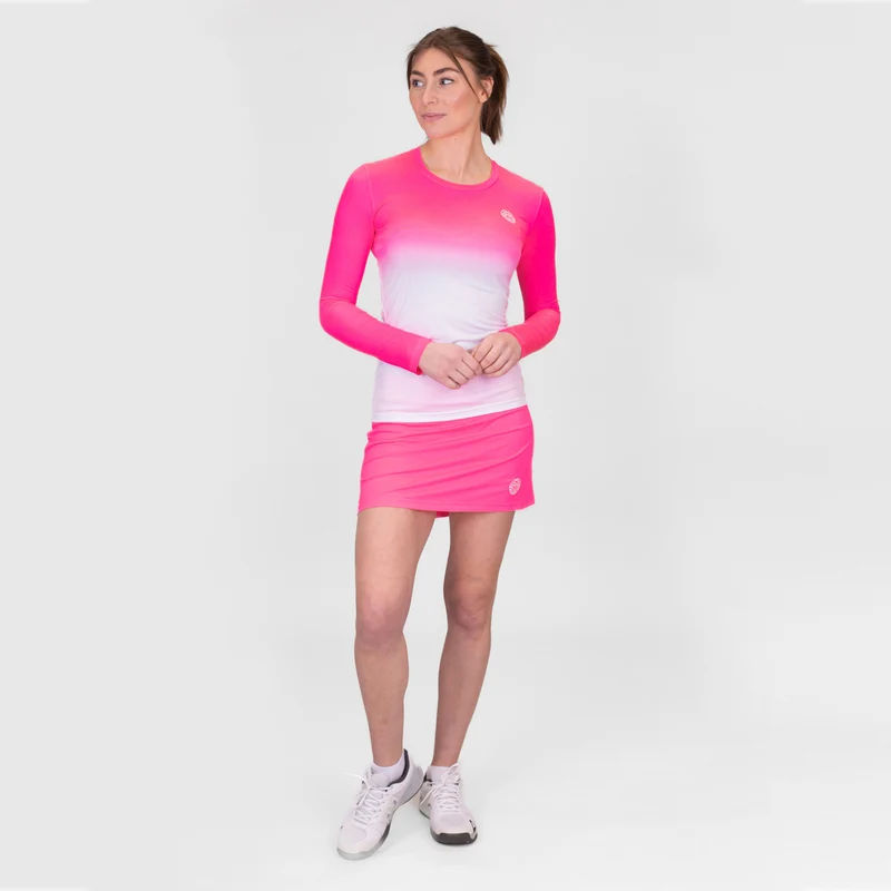 Crew Gradiant Longsleeve Damen-Pink,Weiß
