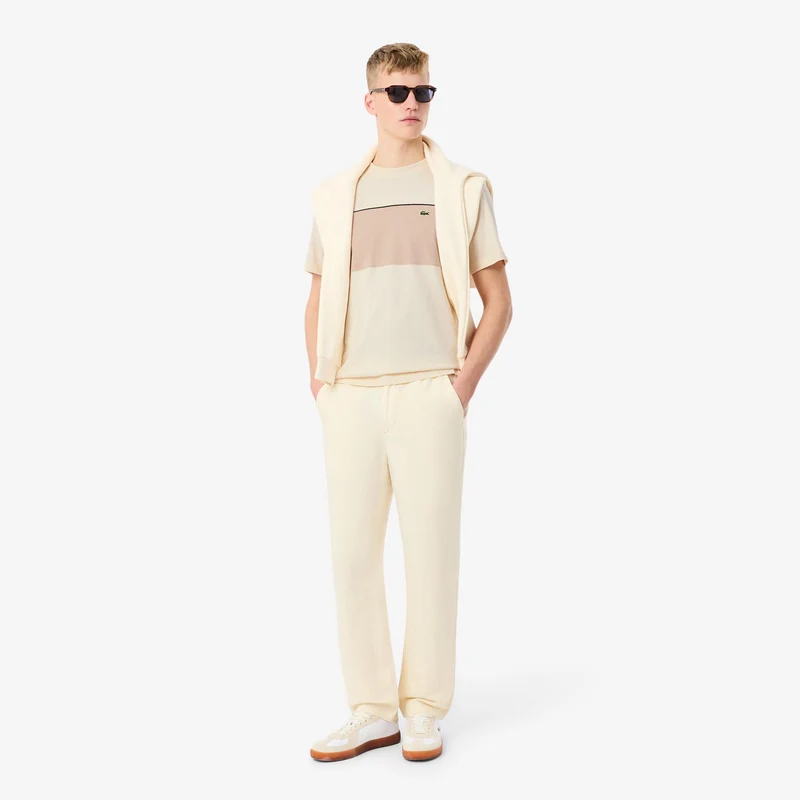 Colorblock T-Shirt Herren - creme, beige