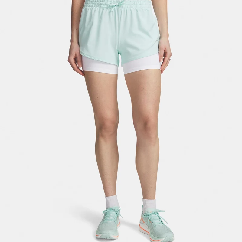 Velociti Pro 4in 2n1 Laufshorts Damen-mint, silber