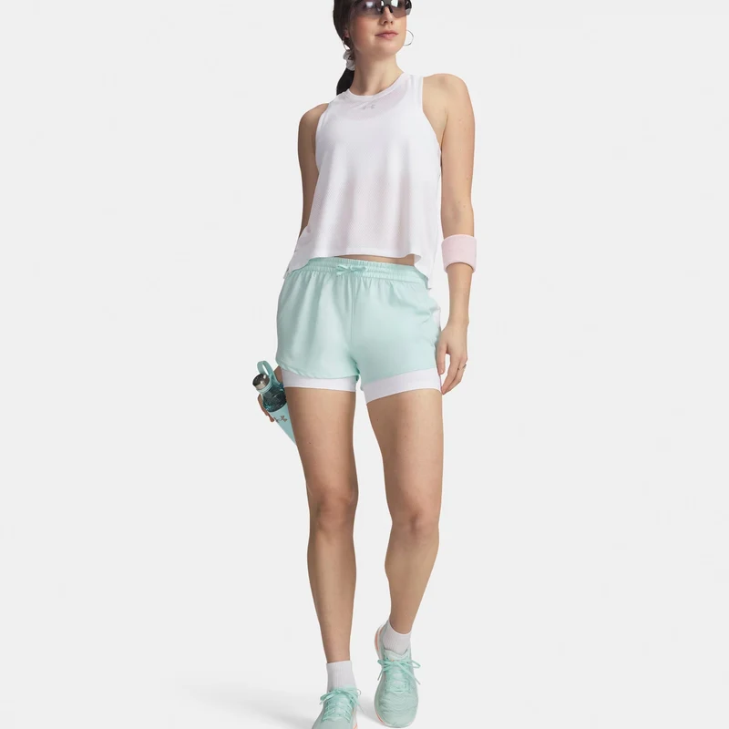 Velociti Pro 4in 2n1 Laufshorts Damen-mint, silber