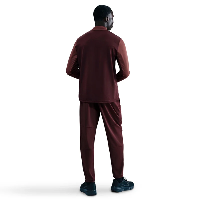Pacer Winterized Half-Zip Laufshirt Herren - dunkelrot, bronze