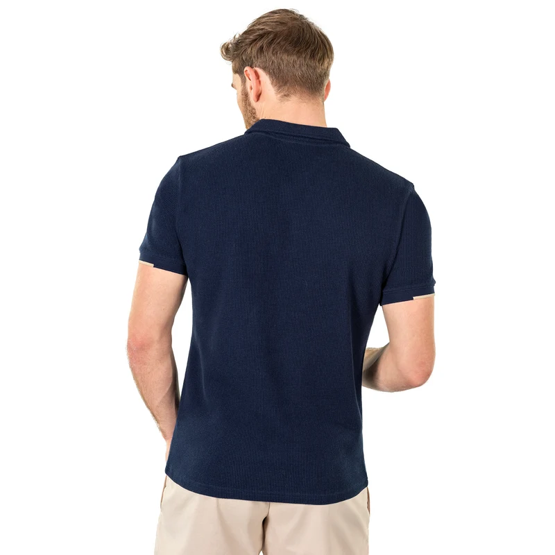 Waffle Polo Herren-dunkelblau