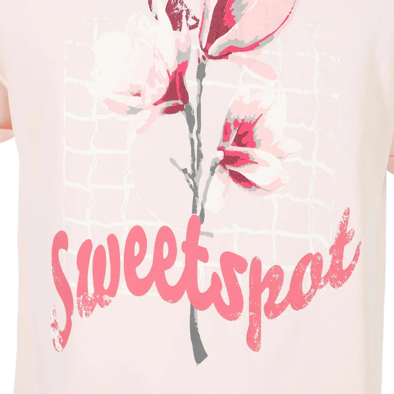 Endlessly Flower T-Shirt Damen-Rosa,Mehrfarbig