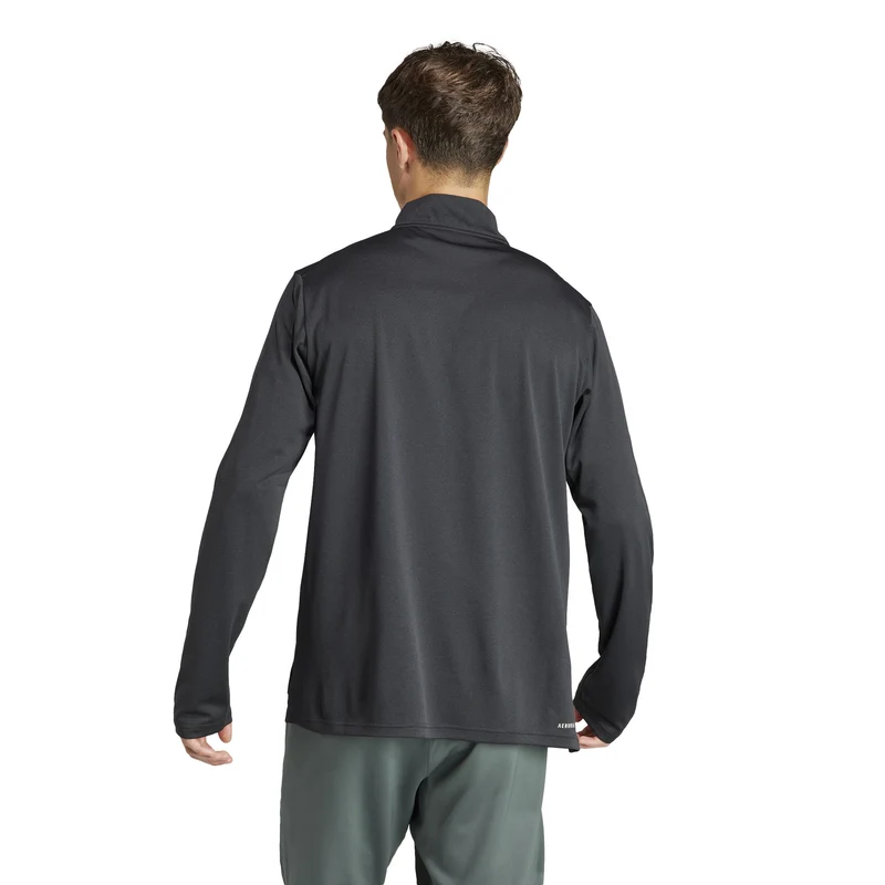 Essentials 1/4 Zip Longsleeve Herren-Schwarz