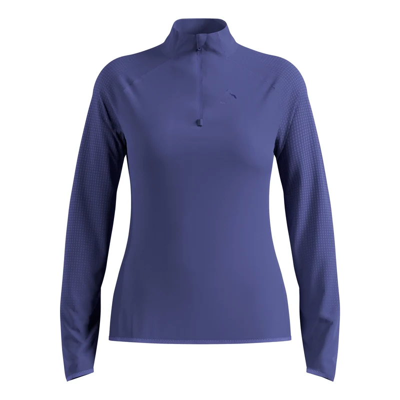 Zeroweight Warm Mid Layer 1/2 Zip Laufshirt Damen - blau