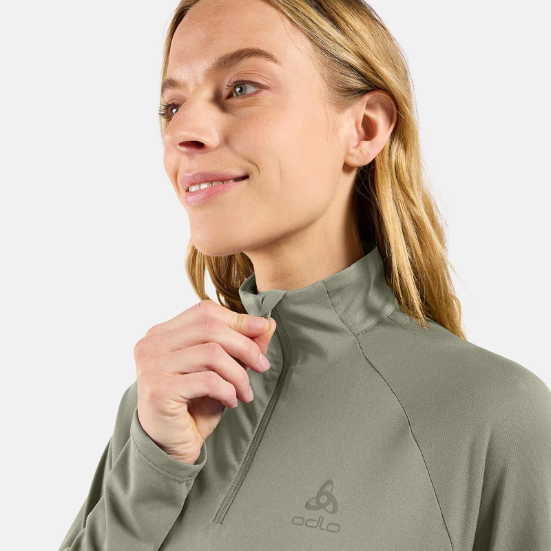 Essential Ceramiwarm 1/2 Zip Laufshirt Damen-Oliv
