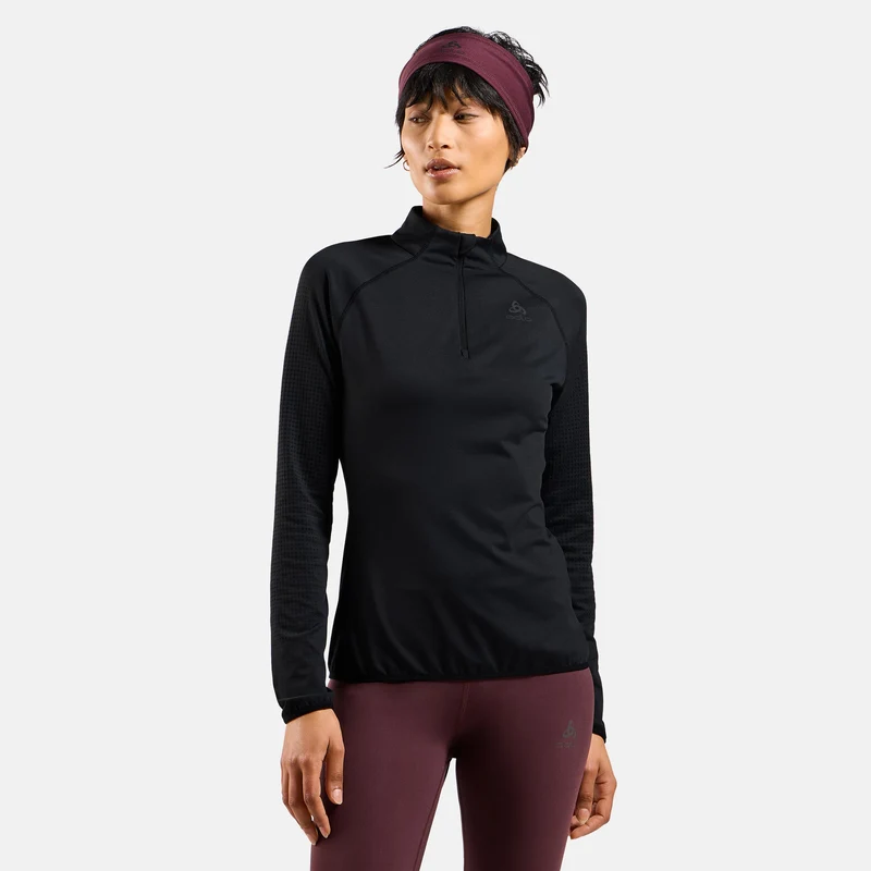 Zeroweight Warm Mid Layer 1/2 Zip Laufshirt Damen - schwarz