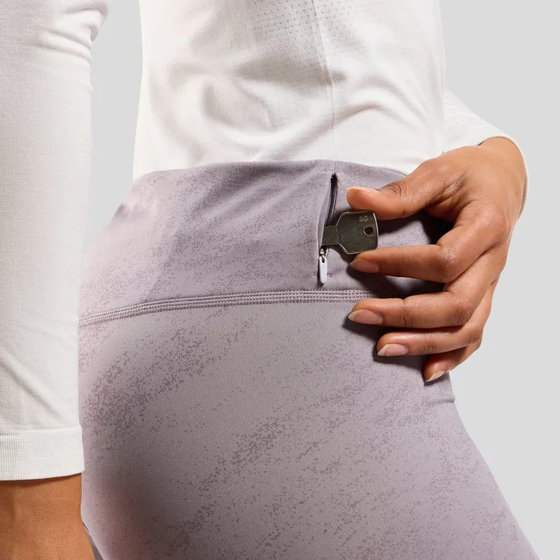 Zeroweight Print Reflective Lauftight Damen-Grau