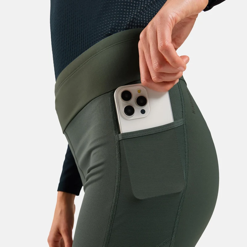 Zeroweight Warm Reflective Lauftight Damen-Oliv