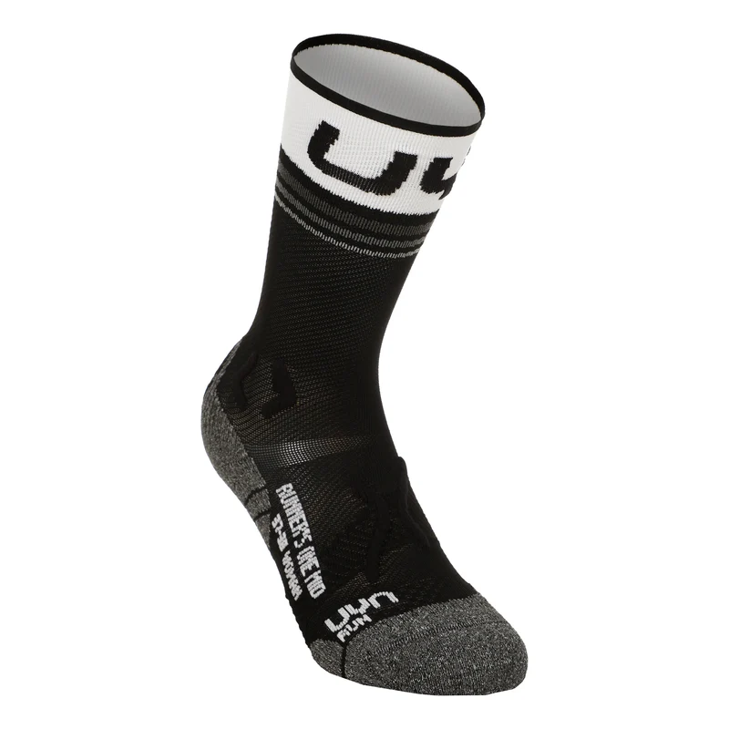 Runner'S One Mid Laufsocken Damen-Schwarz,Weiß