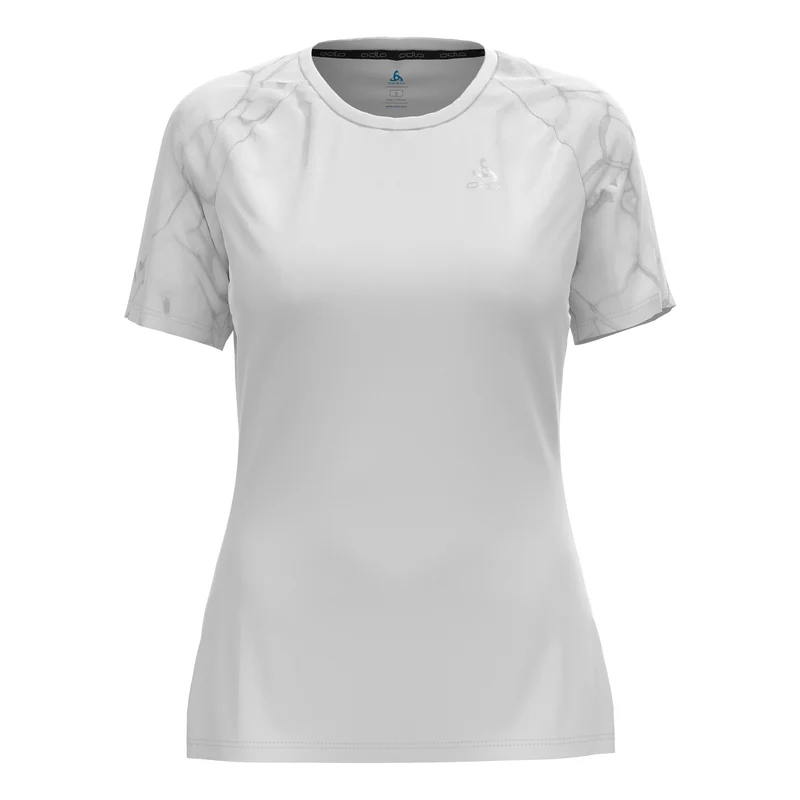 Essential Print Crew Neck Laufshirt Damen-Weiß