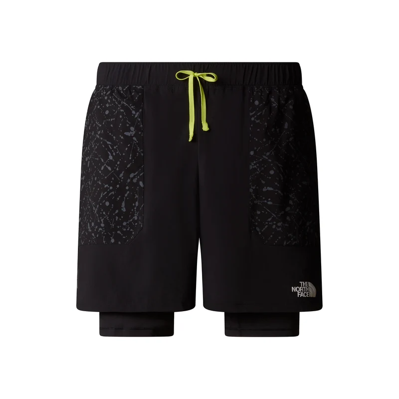Sunriser 2in1 6in Laufshorts Herren-Schwarz,Neongrün