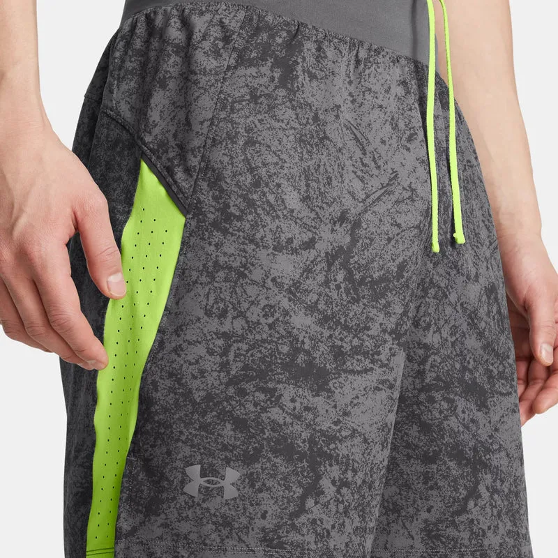 Launch Pro 7in Printed Laufshorts Herren-Grau,Grün