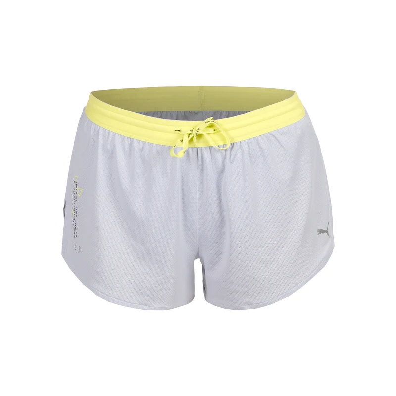 Knit 3in Split Laufshorts Damen-Hellgrau,Gelb
