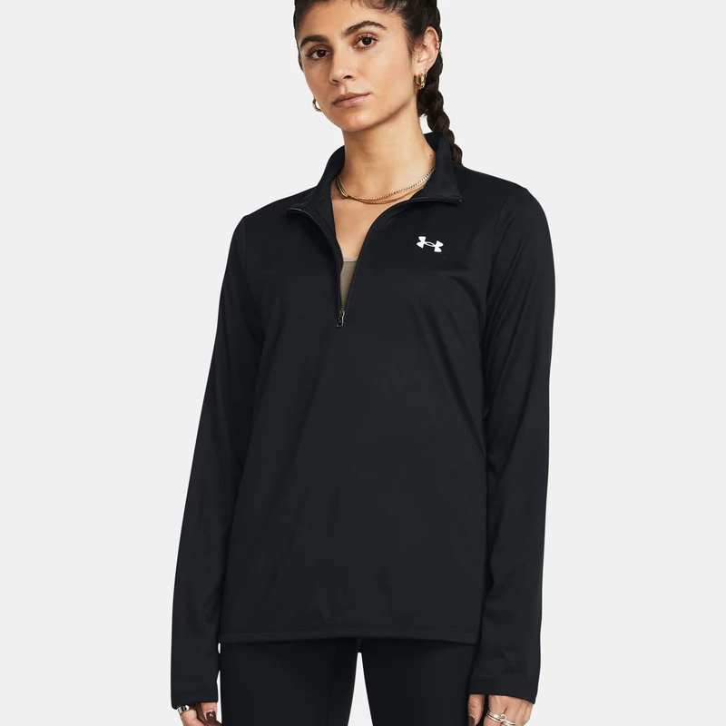 Tech 1/2 Zip Longsleeve Damen-Schwarz