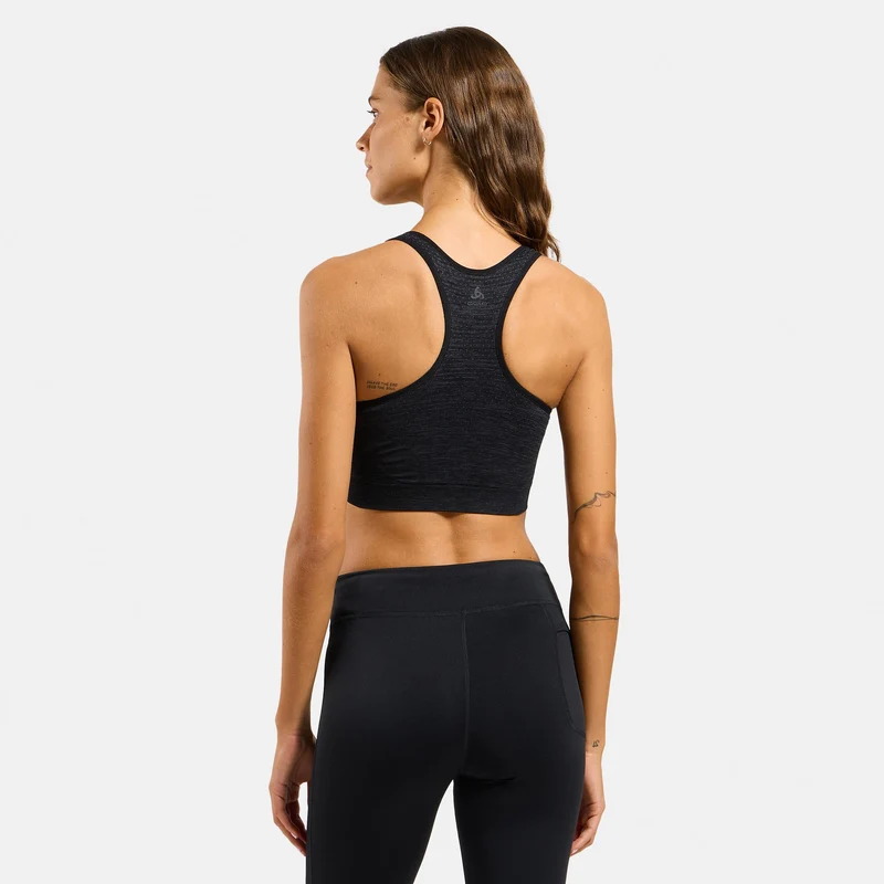Seamless Medium Padded Sport Sport-BH Damen - schwarz