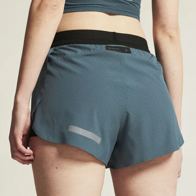 Pro Hypervent Split 2 Laufshorts Damen-Blau