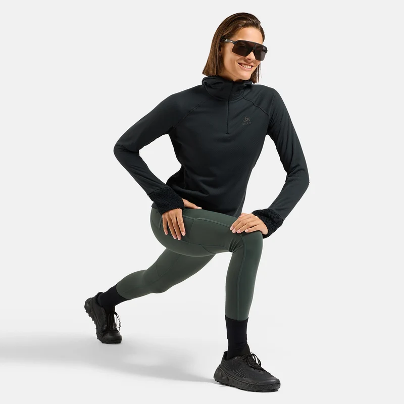 X-Alp Midlayer Laufshirt Damen - schwarz