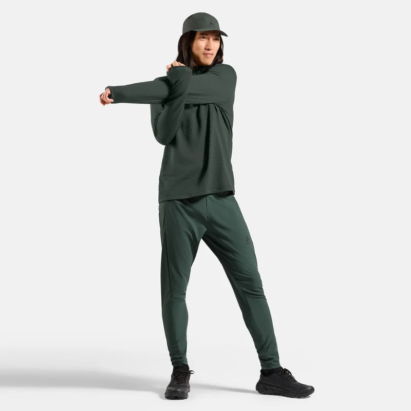 Essential Thermal Midlayer 1/2 Zip Laufshirt Herren - oliv