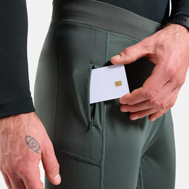 Zeroweight Warm Reflective Lauftight Herren-Oliv