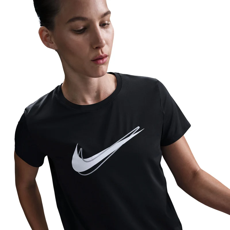 Swoosh Laufshirt Damen-Schwarz