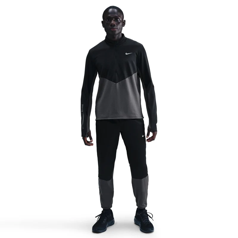Pacer Winterized Half-Zip Laufshirt Herren - anthrazit, schwarz