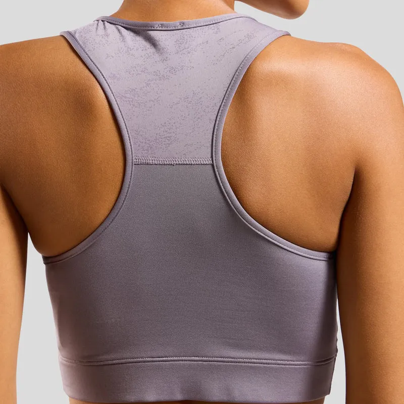 Essential Bralette Print Sport-BH Damen - grau,