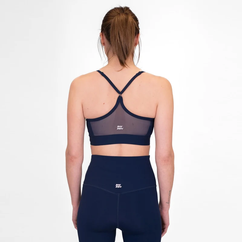 Crew Low Support Strappy Sport-BH Damen-Dunkelblau